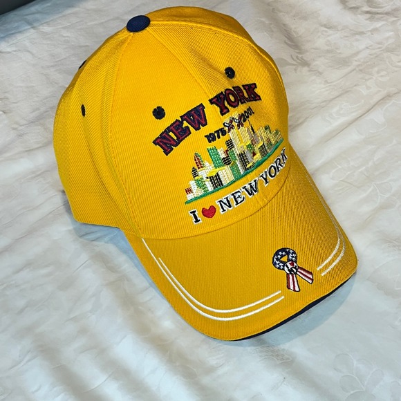 Vintage I l Love New York City Hat‎ 1975-2001 Embroidered Baseball Cap Yellow - Picture 1 of 7